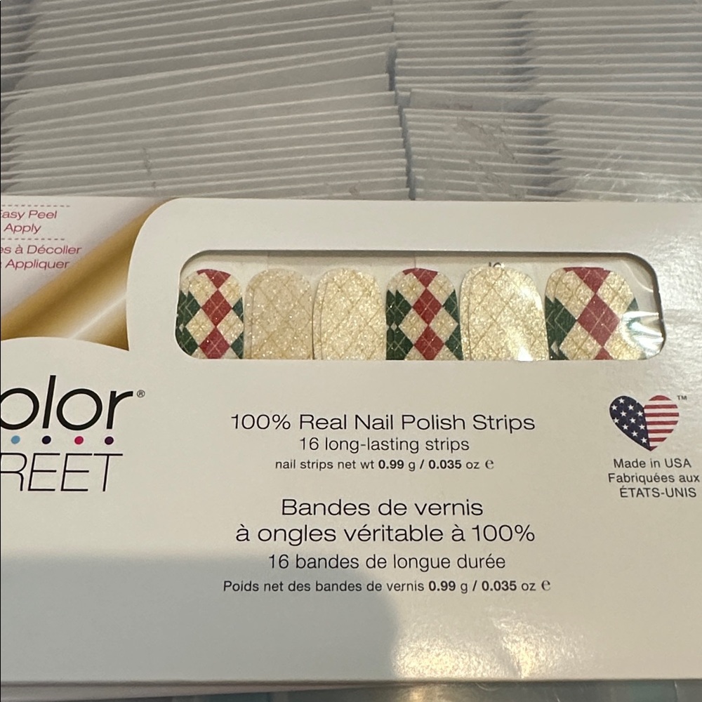 Color Street Checking it Twice Festive Argyle Nail Wraps. New with tags - Picture 6 of 7